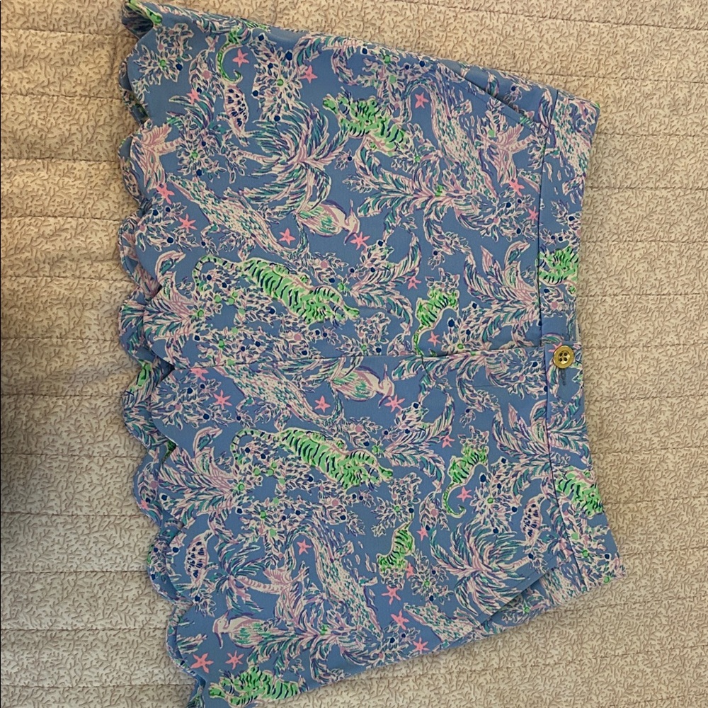 Lilly Pulitzer Blue and Green Floral Skort